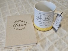 Spiritual Gift Set: Blessed Journal, Let Your Faith Be Bigger Than Your Fear Mug