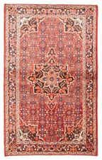 Vintage Oriental Hand-Knotted Carpet 4'3" x 6'11" Traditional Wool Area Rug