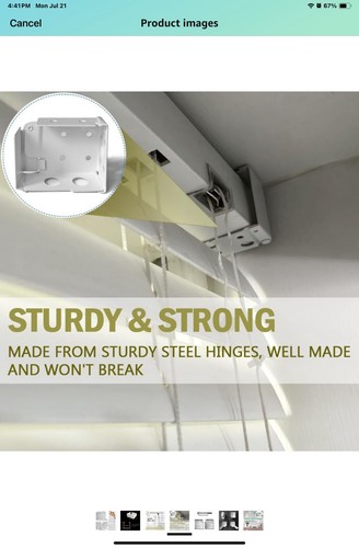 6 pieces Blind Mounting Brackets (3 Sets) for Blinds 2.25 X 2” Headrail - Picture 4 of 6