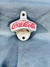 Vintage Coca-Cola Starr X Wall Mount Bottle Opener Brown Mfg Co Original Paint
