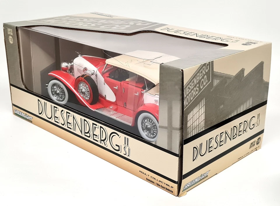 Greenlight 1/18 - Duesenberg II SJ Tourster White / Orange Diecast Model Car - Image 2 of 4