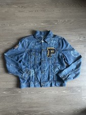 Polo Ralph Lauren Denim Jacket With Tiger Patch Embroidery Size XL Boys / S Mens