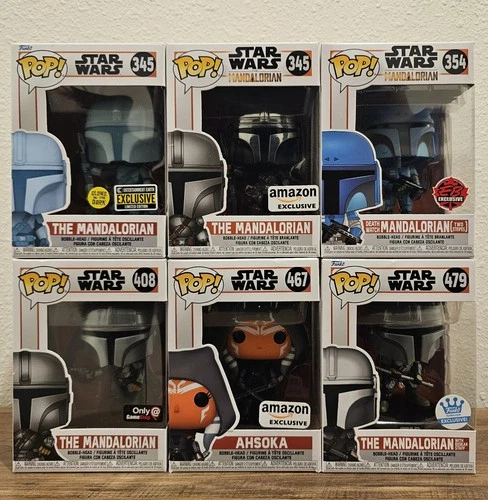 Funko Pop Star Wars The Mandalorian #345 #354 #408 #479 & Ahsoka #467 Exclusive
