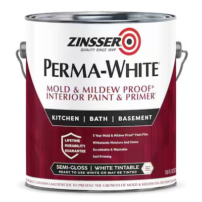 Zinsser 2761 Interior Paint, Semi-Gloss, Water Base, Semi-Gloss, 1 Gal
