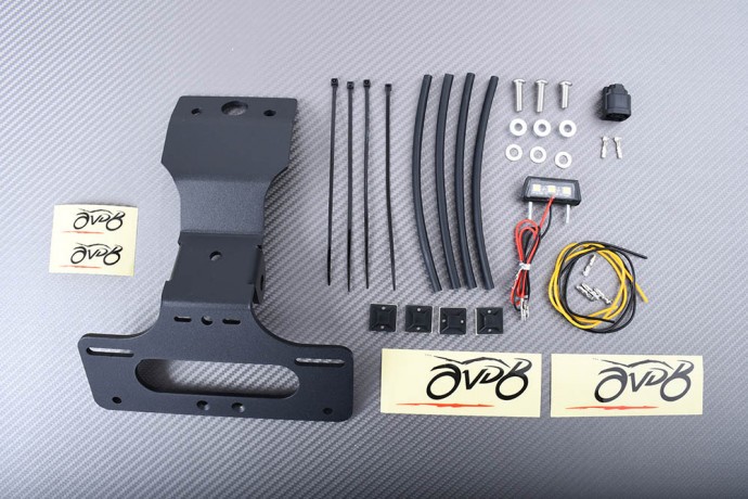Support de plaque AVDB alu CNC noir pour moto Honda CRF 300 Rally