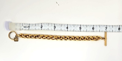 Ann Klein Toggle Style Gold Tone Braided Chain Bracelet 6.5''