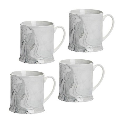 Agate Ware Swirl Design Stoneware Mug Set of 4 - Set of 4