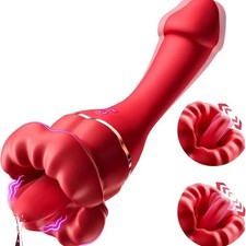 Red Licking Vibrator Clit Sucker Dildo Women G-Spot Massager Sex Toys-for Women