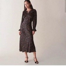 Doen Solaire Windswept Wildflower Peter Pan collar Midi Dress Modest formal XXL