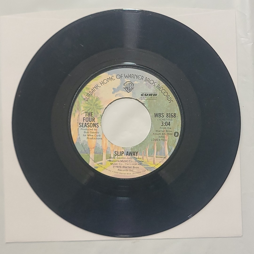 The Four Seasons ~ December, 1963/ Slip Away ~ Warner Bros. 45 RPM Record