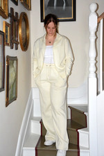 PLT CREAM HIGH NECK ZIP UP TOP/JKT +JOGGING BOTTOM TRACKSUIT SET SIZE 4/6 LEFT