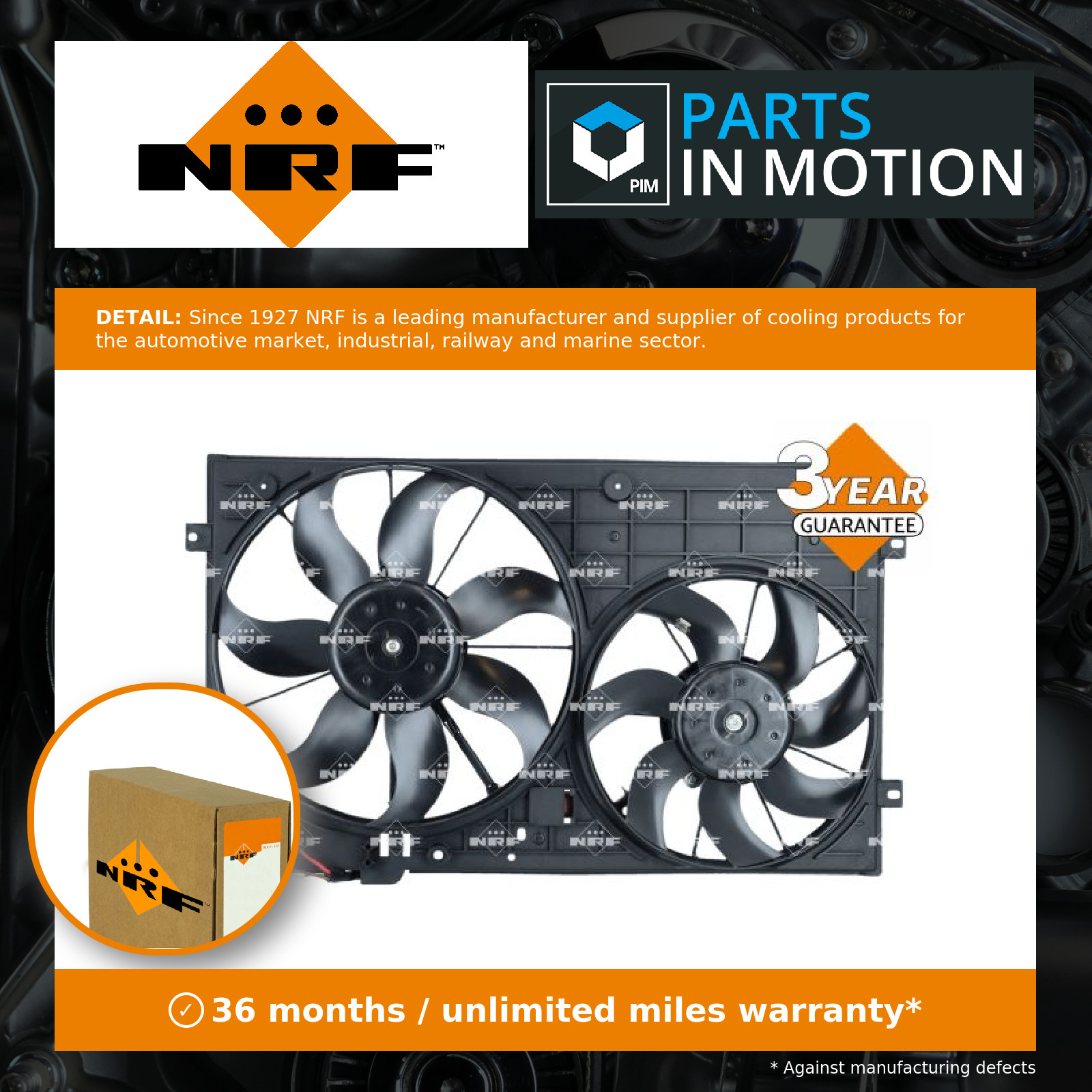 Radiator Fan fits AUDI A3 8P1, 8P7, 8PA 03 to 13 Cooling NRF 1K0121207BB Quality - Image 7