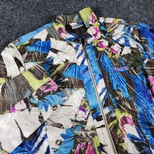 Chico's Jacket Womens Sz 1 US 8 Floral Colorful Full Zip Lightweight Long Sleeve