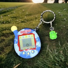 Bandai Tamagotchi Connection V4 Dark/Lt Blue Shattered Ice Shell 2004 Works 