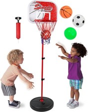 Toddler Basketball Hoop for Kids Toy Set with 3 Balls Adjustable Height Stand