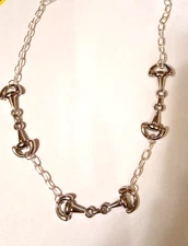 Triple Small Snaffle Bit Equestrian Horse Necklace *Silver Option