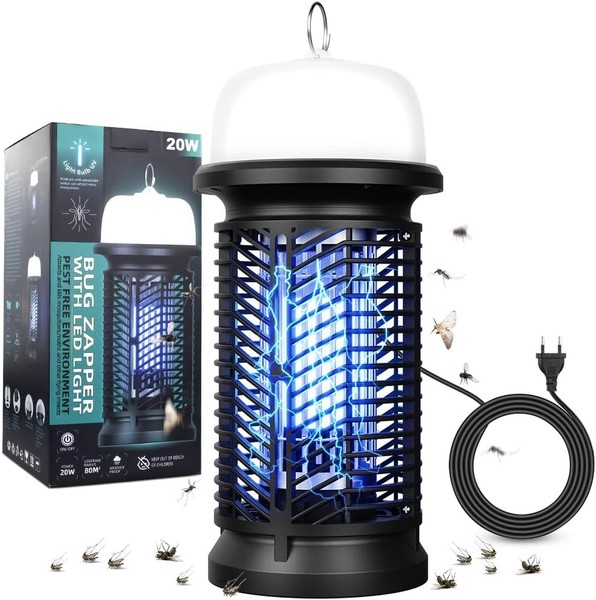 20W Insektenvernichter MüCkenlampe Elektrisch Mit 9W Led-Licht, 4500V UV-image