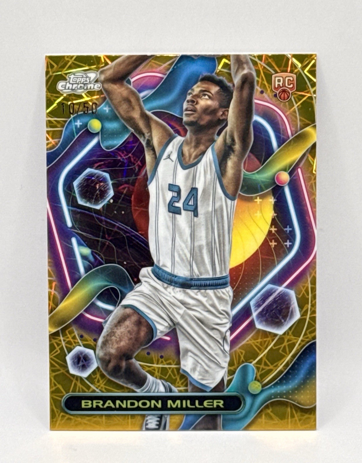 2023-24 Cosmic Chrome Gold Interstellar SSP #’d /50 Brandon Miller Rookie RC