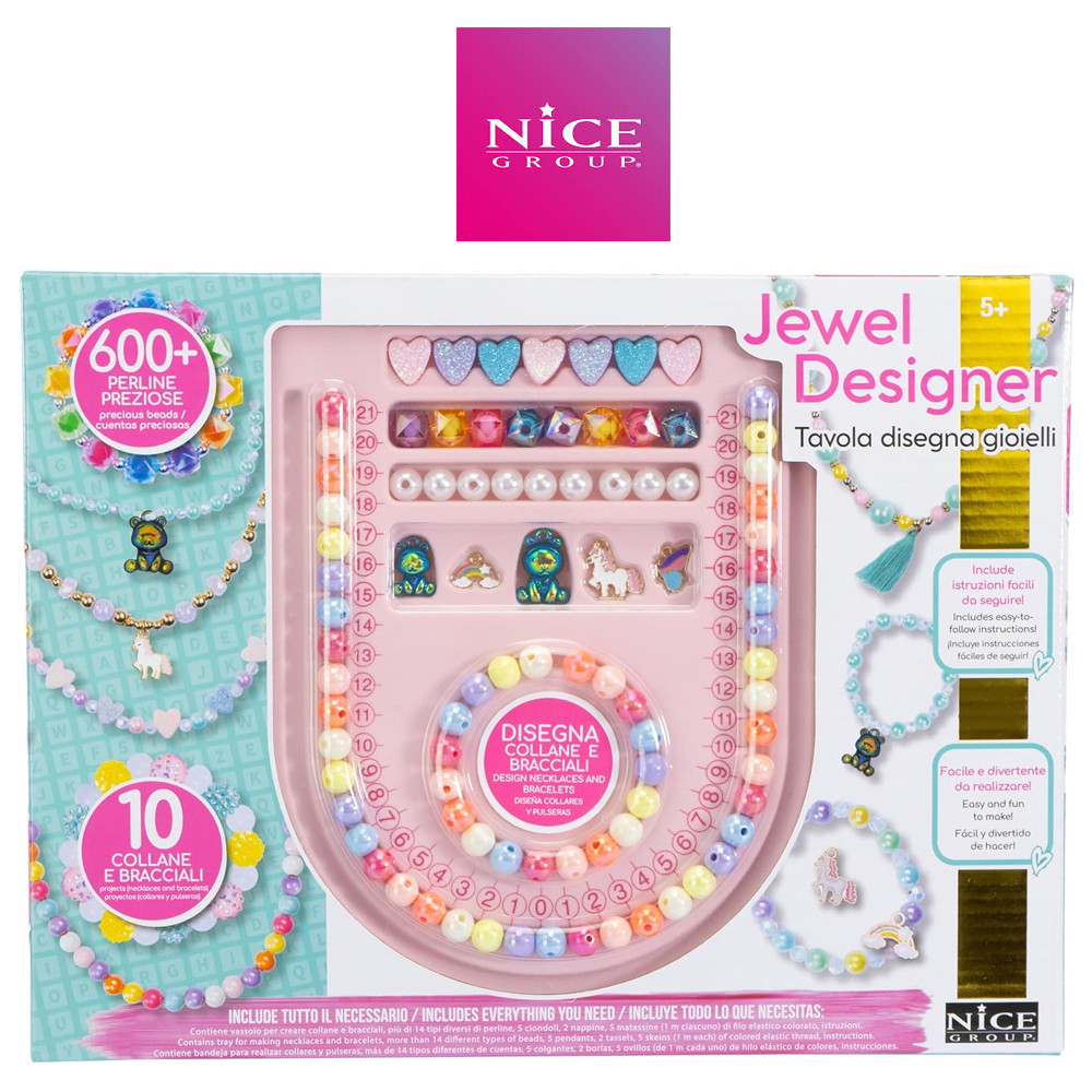 TAVOLA DISEGNA PERLINE COLORATE ABC JEWEL CREA BRACCIALI E COLLANE PER BAMBINA N