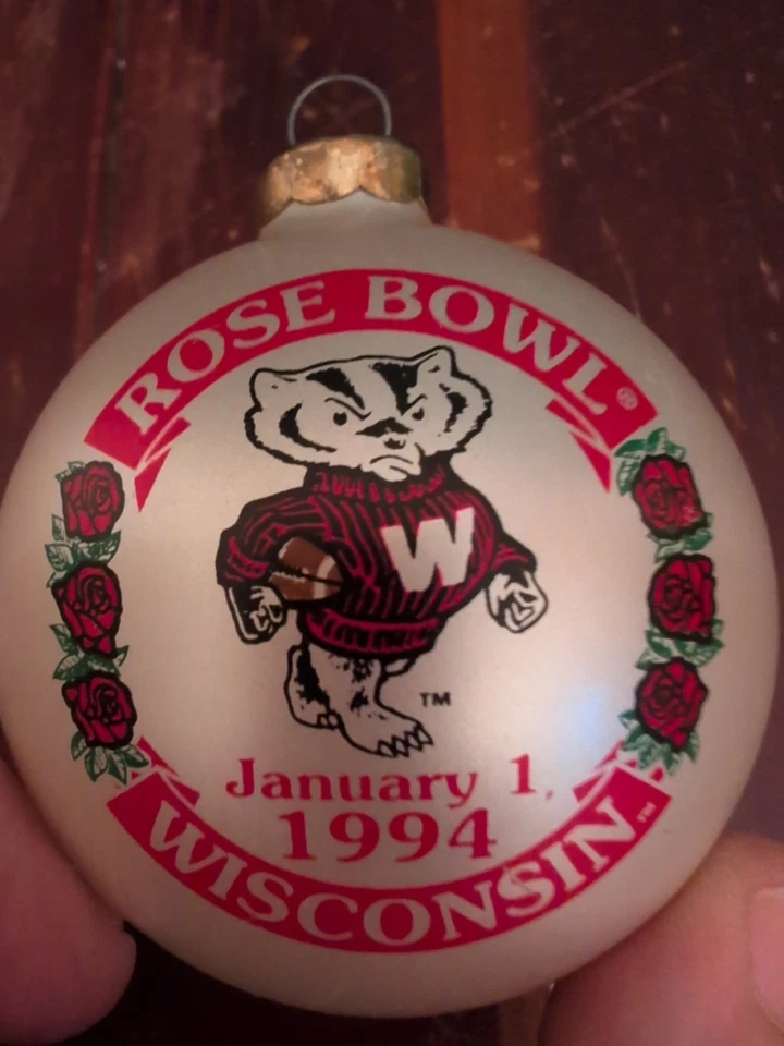 Wisconsin Badgers Football Rose Bowl Christmas Ornament 1984 January 1 READ 👇 - Image 3 of 4