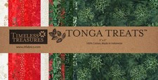 Timeless Treasures Tonga Treats - Mistletoe Winter 42 5" Batik Fabric Squares