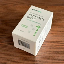 Primal Life - Premium Dirty Mouth Toothpaste Chews, Spearmint, 60 Tablets