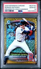 2025 Bowman Chrome Roman Anthony Prospects Gold Shimmer/50🔥PSA 10🔥LOW POP🔥