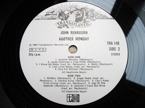 JOHN RENBOURN, ANOTHER MONDAY, UK TRANSATLANTIC VINYL LP, REISSUE, FOLK, EX - Picture 8 of 9