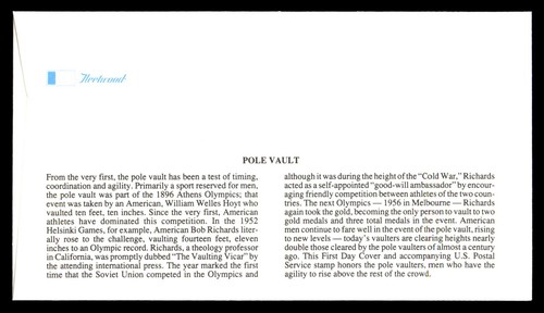 MayfairStamps US FDC 1991 California Olympic Pole Vault Fleetwood First Day Cove - Picture 2 of 2