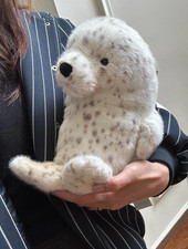 Jellycat White Seal Galumphous Plush Toy,26cm Amuseables Soft Toy-BNWT Dust Bag