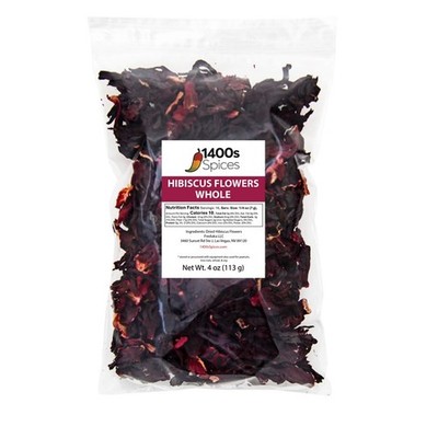 4oz Dried Hibiscus Flowers perfect for Tea and Mexican Agua Fresca, Flor de Jama