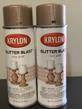 Lot 2 Krylon Glitter Blast 5.75 Oz. Rose Gold Spray Paint