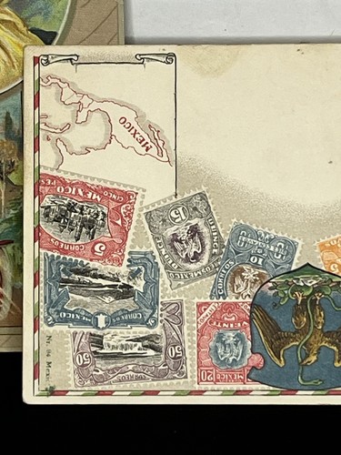 1910 Set Of Postcards Mexico Stamp Postcard with Map, Women With Hat, Women Call - Picture 3 of 24