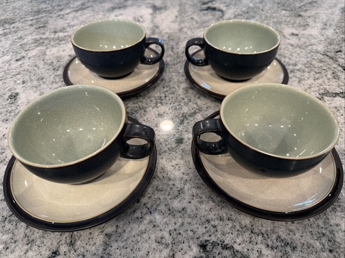 Denby-Langley Energy Tea Coffee  Cup & Saucer Set Of 4