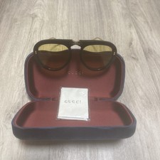 GUCCI GG0306s 002 OVERSIZED FOLDABLE Black Gold Sunglasses Gafas de Sol