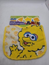 Sesame Street Sesame Beginnings Yellow Terry Toddler Bib Big Bird New