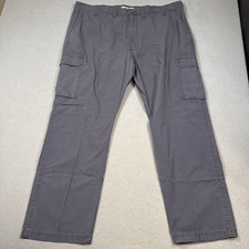New Wrangler Men's Relaxed Fit Flex Cargo Pants w/ Tech Pocket 44/32 Gray