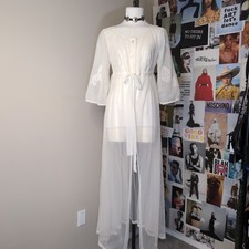 Sheer Lace Longline Robe Vintage Deadstock