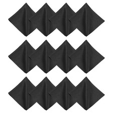 12Pcs 8x8" Microfiber Cleaning Cloth for Glasses Screens Camera Lenses, Black