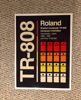 ロボディーズ ポスター 34.5×38cm 24 x 16 ROLAND TR-808 DRUM MACHINE POSTER Electro Hip-Hop Print