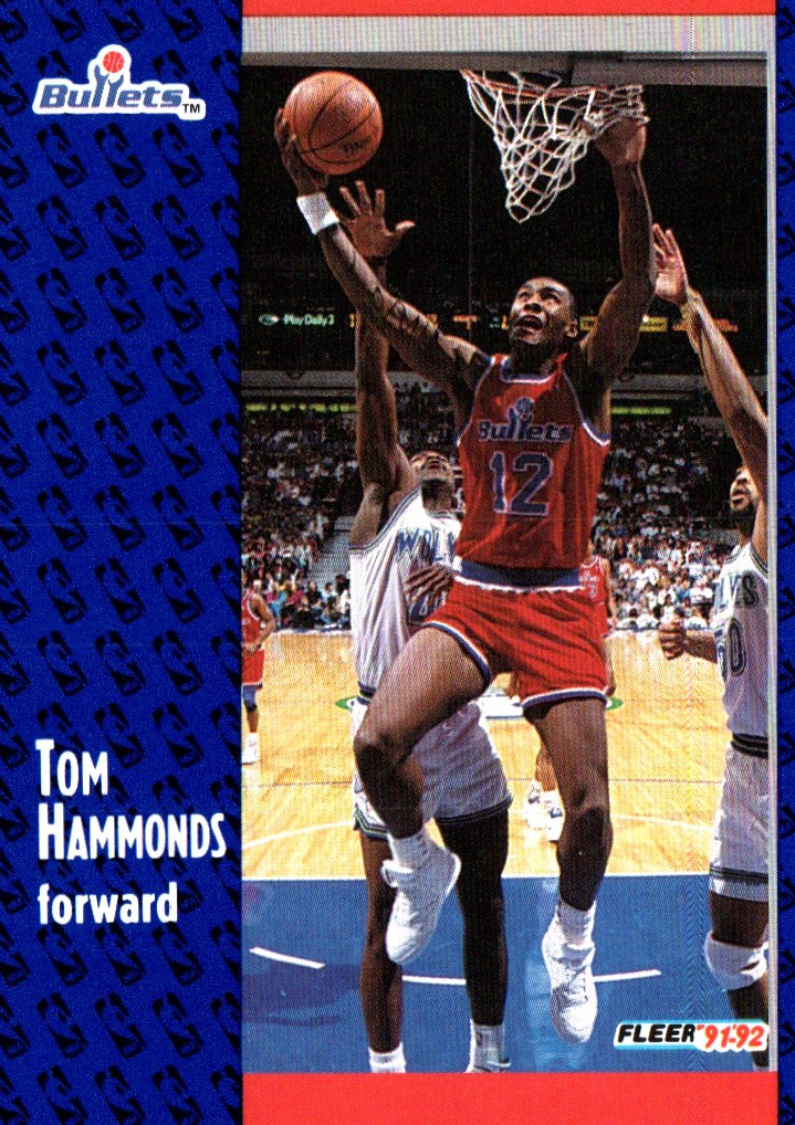 1991 Fleer Tom Hammonds F #368 Washington Bullets Basketball Card Near Mint