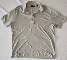 Hart Schaffner Marx Grey Short Sleeve Cotton Knit Men Large Polo Prep Minimalist