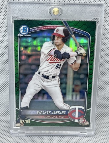 Walker Jenkins 2025 Bowman Chrome Green Reptilian Refractor /99 Minnesota Twins