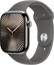 Apple Watch Series 10 GPS LTE 46MM Natural Titanium Case Stone Gray Sport Band