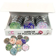 Paisley Design Small Pocket Makeup Mirror Random Design for Travel: 1 Pack