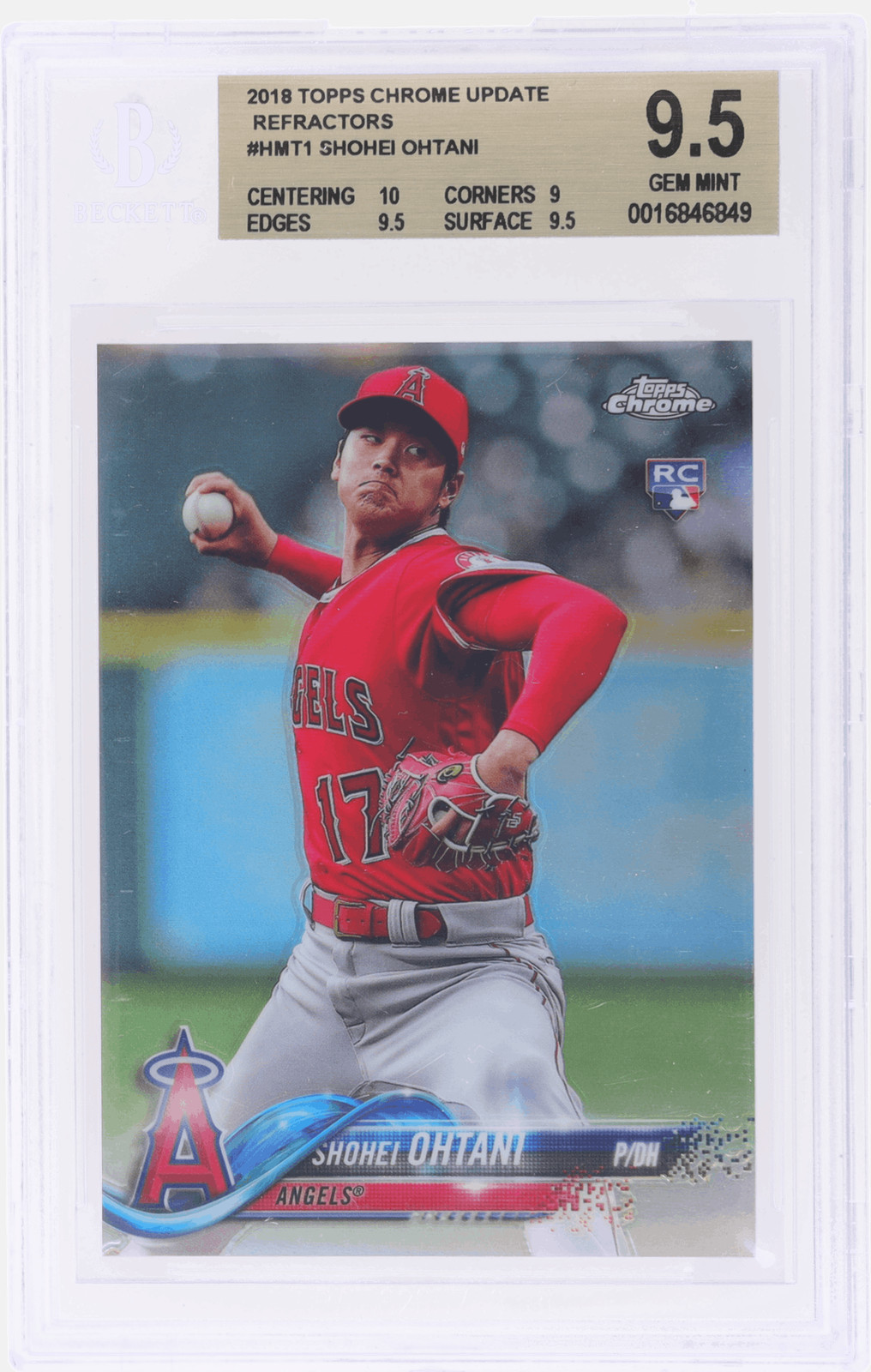2018 Topps Chrome Update Shohei Ohtani Refractor #HMT1 /250 BGS 9.5 Rookie RC