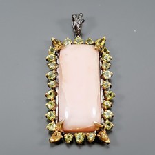 Jewellery Natural Pink Opal Pendant 925 Sterling Silver /NP54790