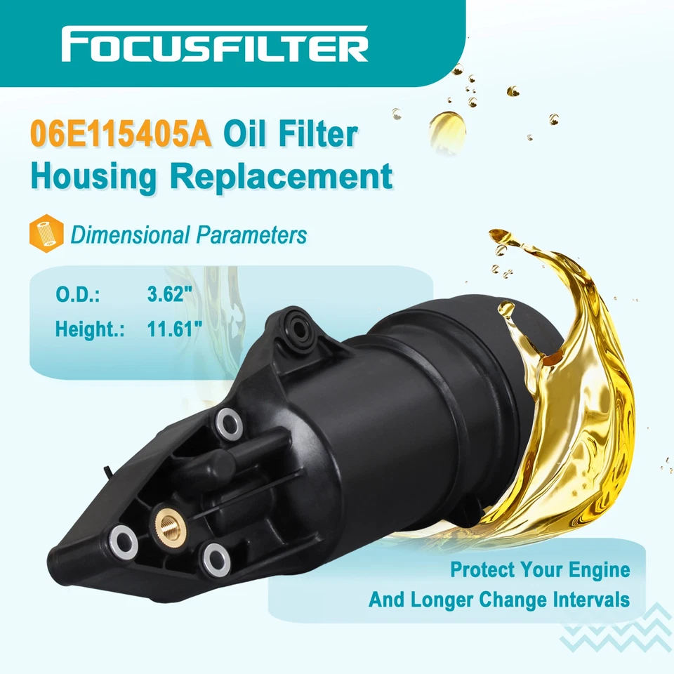 FOCUSFILTER 06E115405C Premium Oil Filter Housing Cap for Audi A6 Porsche VW Foto 3 de 4