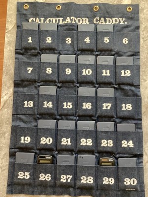 Stokes Publishing Calculator Caddy, Denim 30 Pocket INCLUDING 22 Calculators