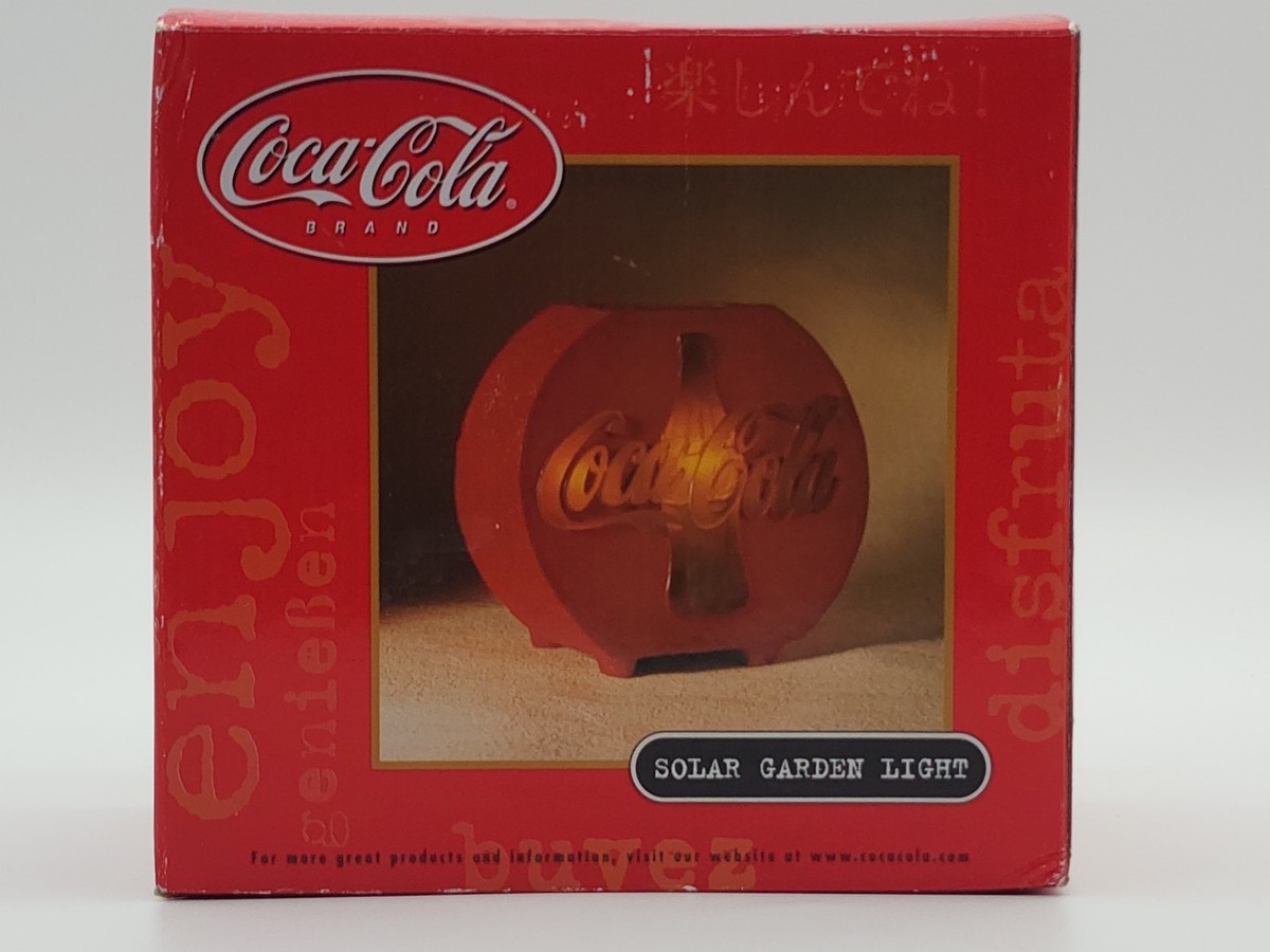 Coca-Cola Solar Garden Light Collectible Sign Original Red Soda